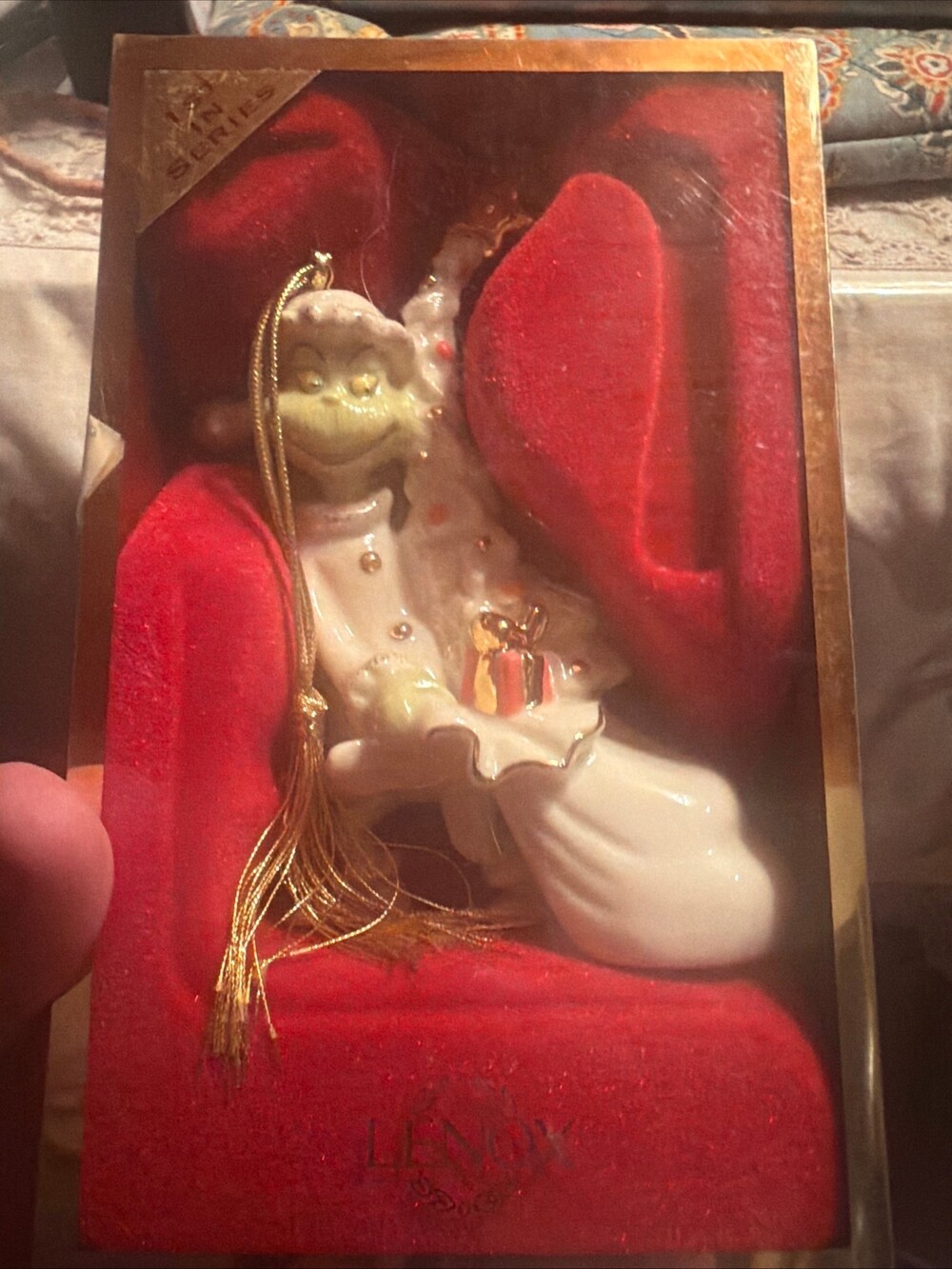 Lenox Grinch Away with the Tree Porcelain Ornament Holiday Collectible